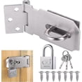 thumbnail image 1 of Staple Padlock Hasp With Padlock And Screw Heavy Duty Staple Padlock, Waterproof Door Lock, 1 of 5