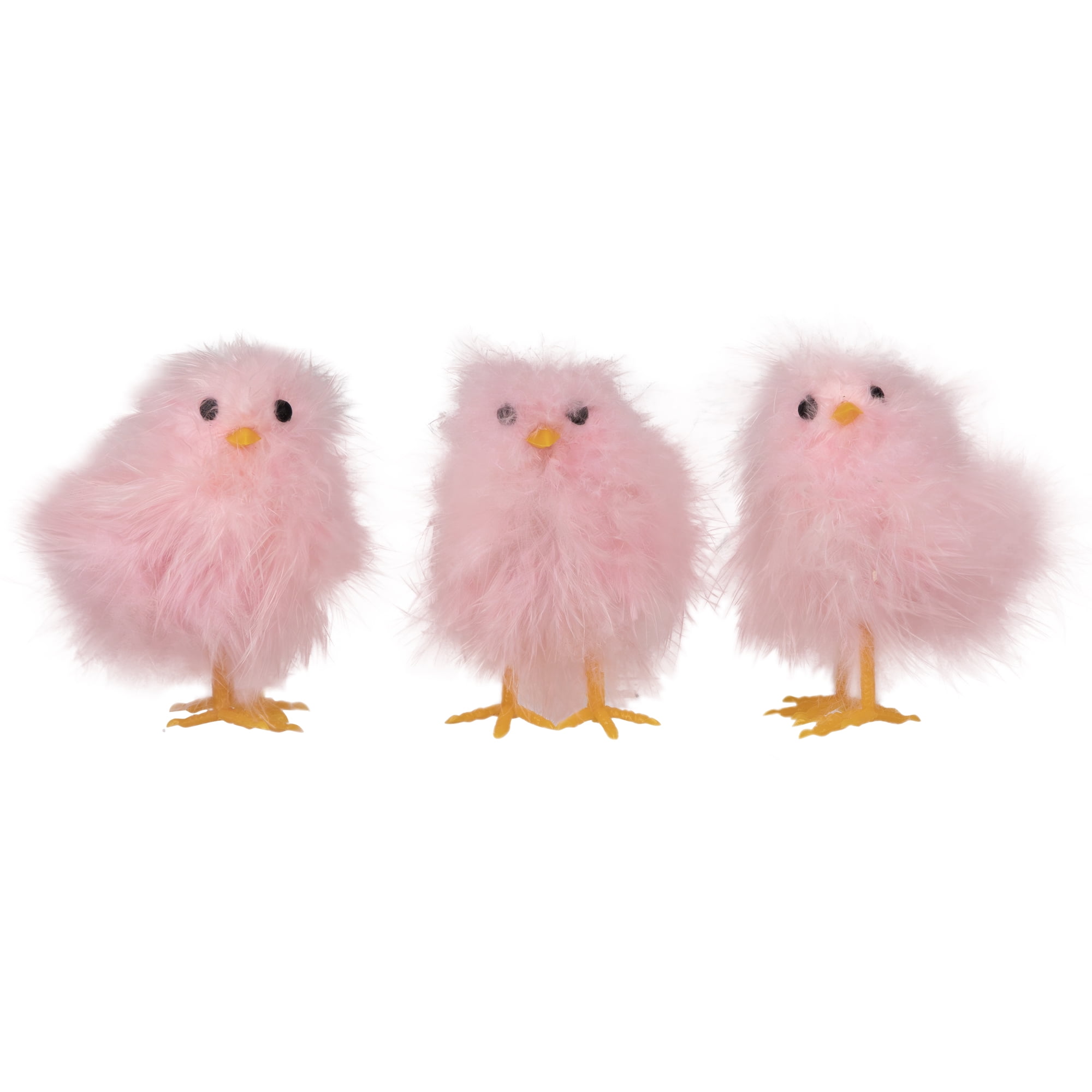 Northlight Furry Chicks Easter Figurines - 3.25" - Pink - Set of 3