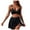 A166-Black, variant on Women Two Piece Bathing Suit Color Block Swimsuit Floral Cutout Swimwear High Neck Halter Bikini Set（Blue,M)