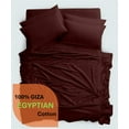 thumbnail image 2 of 1000 Thread Count, 100% Giza Egyptian Cotton Bedding Set, 6-PC Sheets Set, 30 Inch Deep Pocket of Fitted Sheet, Soft Sateen Weave Breathable - Wine, Queen-XL, 2 of 7