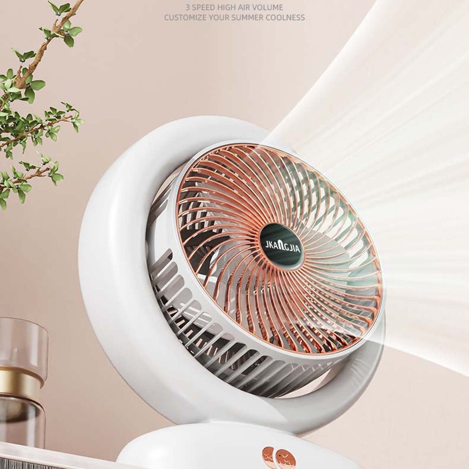 Inerposs USB Rechargeable Running Horse Lamp Electric Fan with 3 Speed Wind, Sleep Mode, and Colorful Light Options for Portable Office, Dormitory Use.