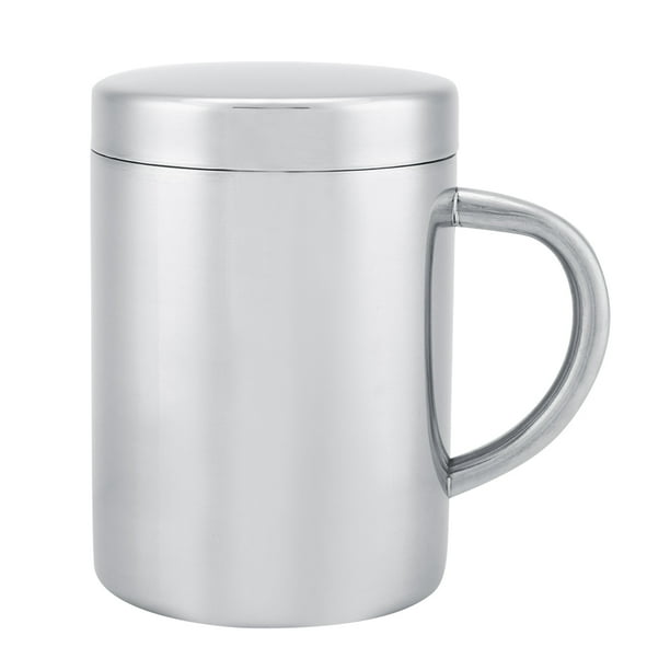 Tazas térmicas de acero inoxidable de doble pared con tapa y asa (grandes)