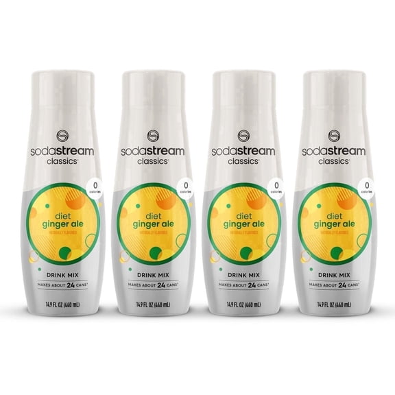 SodaStream Classics Diet Ginger Ale Drink Mix, 14.9fl oz, 4pk