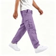 thumbnail image 6 of Zeophrasy Children's Solid Color Loose Casual Fashionable Elastic Waist Casual Sports Workwear Pants Kids, 6 of 8