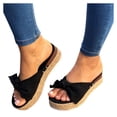 thumbnail image 3 of Womens Espadrilles on Wedge Sandals Slides Bow Tie Platform Open Toe Summer Shoes, 3 of 5