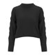 thumbnail image 1 of Gibobby Suéter mujer, Suéter suelto de lana de cachemira con cuello redondo para mujer, de manga corta, para verano, otoño, color liso, casual(Negro,XG), 1 of 5
