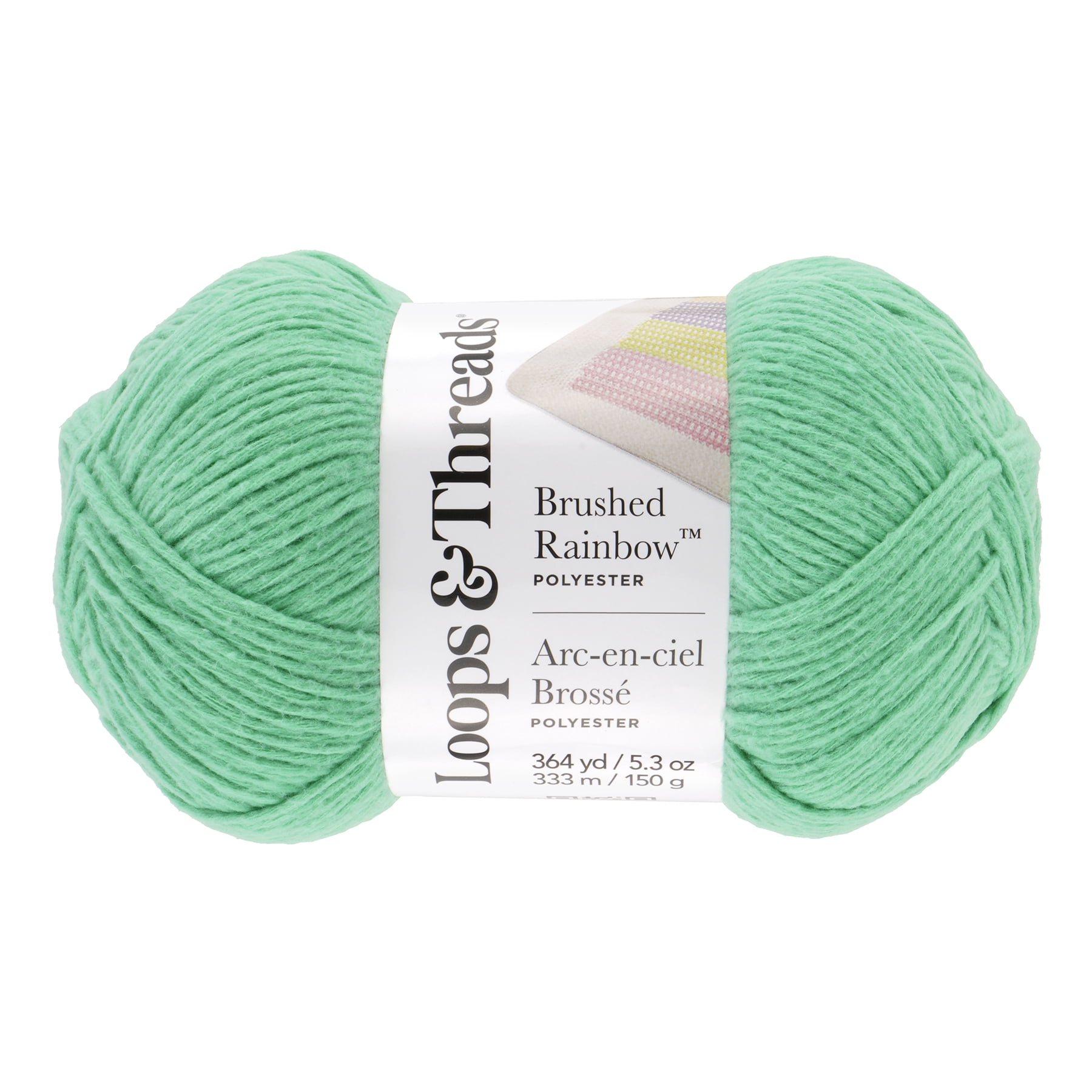 (3 pack) Baby Rainbow Yarn by Loops & Threads - Yarn for Knitting - Crochet - Weaving - and Arts & Crafts - Aqua Green - Polyester - 5.3 oz