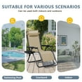 thumbnail image 4 of Lacoo Zero Gravity Chair Patio Outdoor Foldable Lawn Lounge Chair Reclining Chair with Adjustable Pillow Pack of 2, Beige, 4 of 9