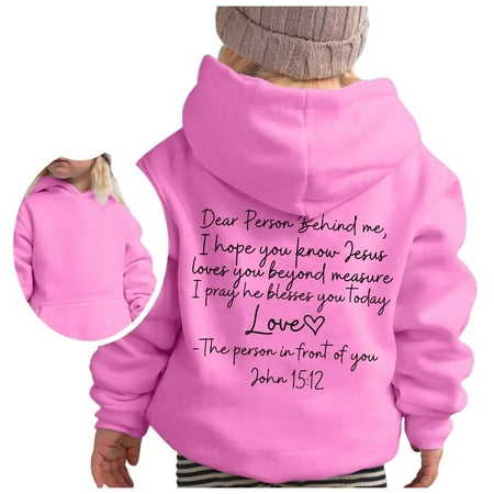

Girls Hoodies Dear Person Behind Me Sweatshirt Funny Hoodie Loose Fit Graphic Boys Girl Cute Letter Print Sweatshirts Pullover Top For Kids