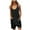 Black, variant on FRSASU Plus size jumpsuit Women's Scoop Solid Neck Sleeveless Short Jumpsuit Rompers with Pockets White 10(XL)
