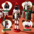 thumbnail image 4 of TJT Nutcracker Soldier Christmas Decorations, Wooden Nutcracker Drum Ornaments Collectible Festive Xmas Figures Decor Gift Indoor 12'' Black Bagpipers, 4 of 12