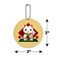 thumbnail image 6 of Cute Lucky Cat Maneki-Neko Round Luggage ID Tag Card Suitcase Carry-On, 6 of 7