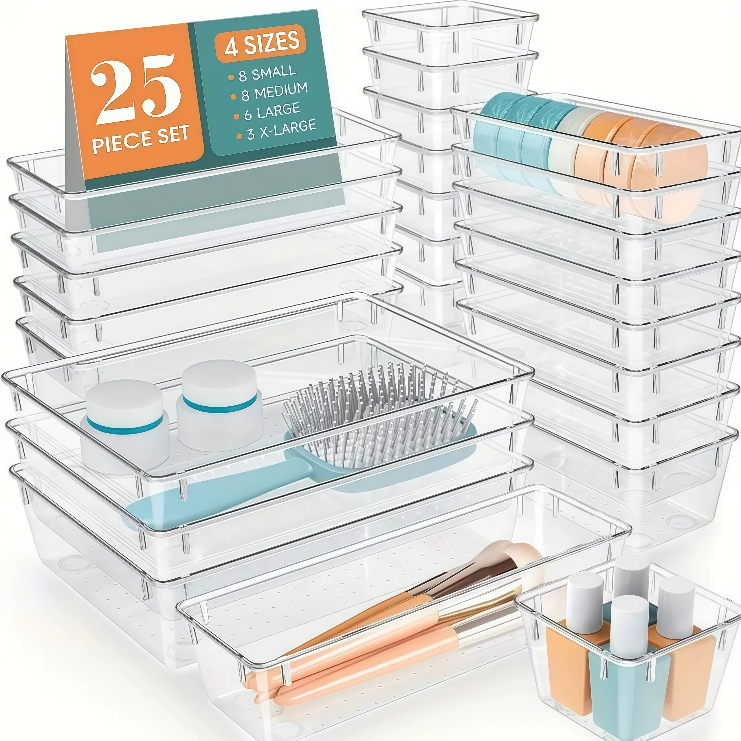 Complete 25 Piece Desk Organization Box Kit for Streamlined Storage Solutions