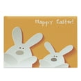 thumbnail image 1 of Easter Cutting Board, Happy Easter Bunnies on a Warm Toned Background Abstract Animal Design, Decorative Tempered Glass Cutting and Serving Board, Large Size, Orange Coconut Brown, by Ambesonne, 1 of 1
