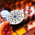 thumbnail image 3 of Set of 9 Geometric Flower Absorbing Stone Coasters with Cork Base Ceramic Drink Coasters Funny Birthday Housewarming for Tabletop Protection Suitable for Kinds of Cups Wooden Table, 3 of 7