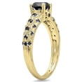 thumbnail image 2 of Dazzlingrock Collection 1.15 Carat (ctw) 10K Round Black Diamond Bridal Vintage & Antique Engagement Ring, Yellow Gold, Size 10, 2 of 4