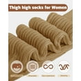 thumbnail image 7 of 5 Pairs Slouch Socks for Women, Soft Cotton Long Scrunch Tube Stockings, Casual Crew Boot Thigh High Thick Knit Socks, 7 of 7