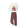 thumbnail image 3 of Fiomva Family Matching Christmas Pajamas Set, Xmas Tree Letter Print Round Neck Long Sleeve Tops Plaid Long Pants for Parents Kids, 3 of 10