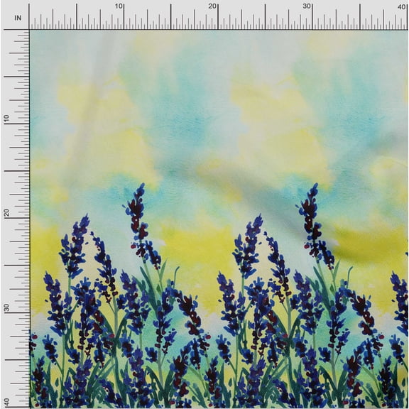 oneOone Cotton Flex Fabric Watercolor Flower Panel Print Fabric BTY 40 Inch Wide