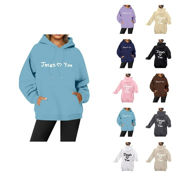 Oversized Hoodie Womens Sweatshirt Casual Lightweight Zip Up Women Women's Fashion Print Cute Pullover With Pocket Comfortable Soft For Daily Wear In Fall Winter