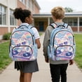 thumbnail image 2 of Yspwyqan Backpack Set with Lunch Box Pencil Case Girls, 17 Inch 600D Polyester Lightweight Bookbags Large Capacity Musical Rainbow Cat Bag for School Elementary Middle, 2 of 7