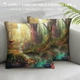 thumbnail image 3 of Orinice Mushrooms Fantasy Art Graphic Decorative Cotton Linen Throw Pillow Cover for Home Couch Living Room Bed Sofa, Pillow Case, 1PC 22x22in, 3 of 5