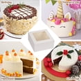 thumbnail image 3 of 10 Inch Cake Boxes Set (20pcs, 10 Boxes & 10 Boards) 10x10x5 Inches Tall Cake Boxes with Window, White Bakery Cake Boxes with Boards for Pastries, Cookies, 3 of 6