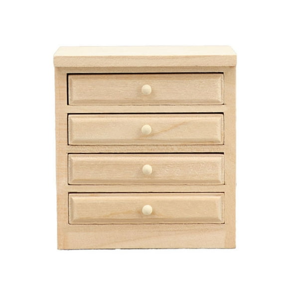 Unfinished Miniature Cabinet Sink Natural Wooden Craft Model Project Dollhouses Accessorie Kitchen Scene Display Decors