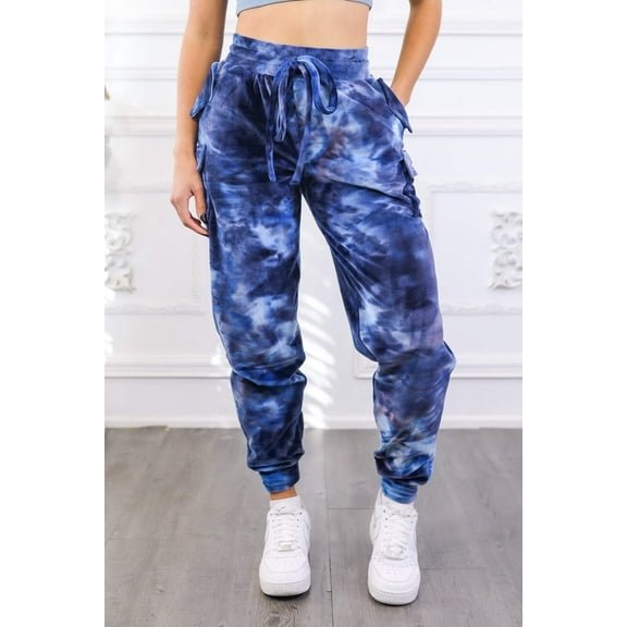 Velvet Tie Dye Cargo Jogger Pants