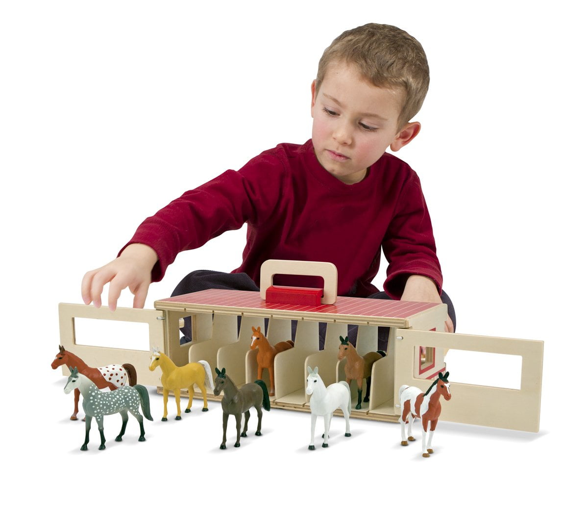 melissa and doug take along horse stable