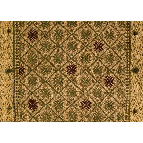 Ahgly Company Indoor Rectangle Abstract Orange Modern Area Rugs, 2' x 4'