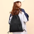 thumbnail image 2 of SharkTRUE Lightweight Waterproof Nylon Backpack: Drawstring Closure, Ideal for Students, Travelers, 2 of 8