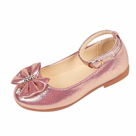 HUANBAI Children Infant Single Shallow Kids Baby Bowknot Shoes Girls Crystal Dance Baby Shoes 3 Years
