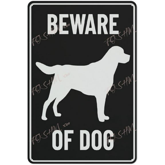 Beware Of Dog Vintage Tin Sign 8"x12" - Indoor & Outdoor Safety Warning Decor, Durable Tin for Home Yard Pet Warning