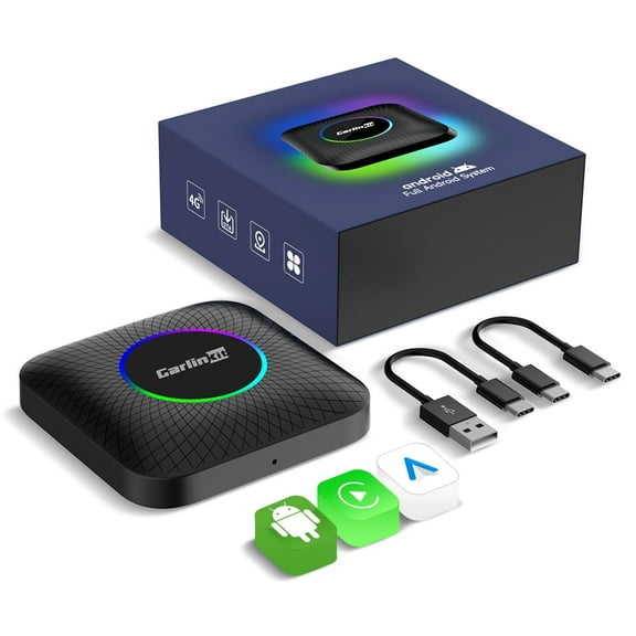 CarlinKit LED AI Box, CarPlay TV Box for Cars, 8 128GB with Android 13.0, Supports YouTube/Netflix, Wireless Apple CarPlay&Android Auto Adapter