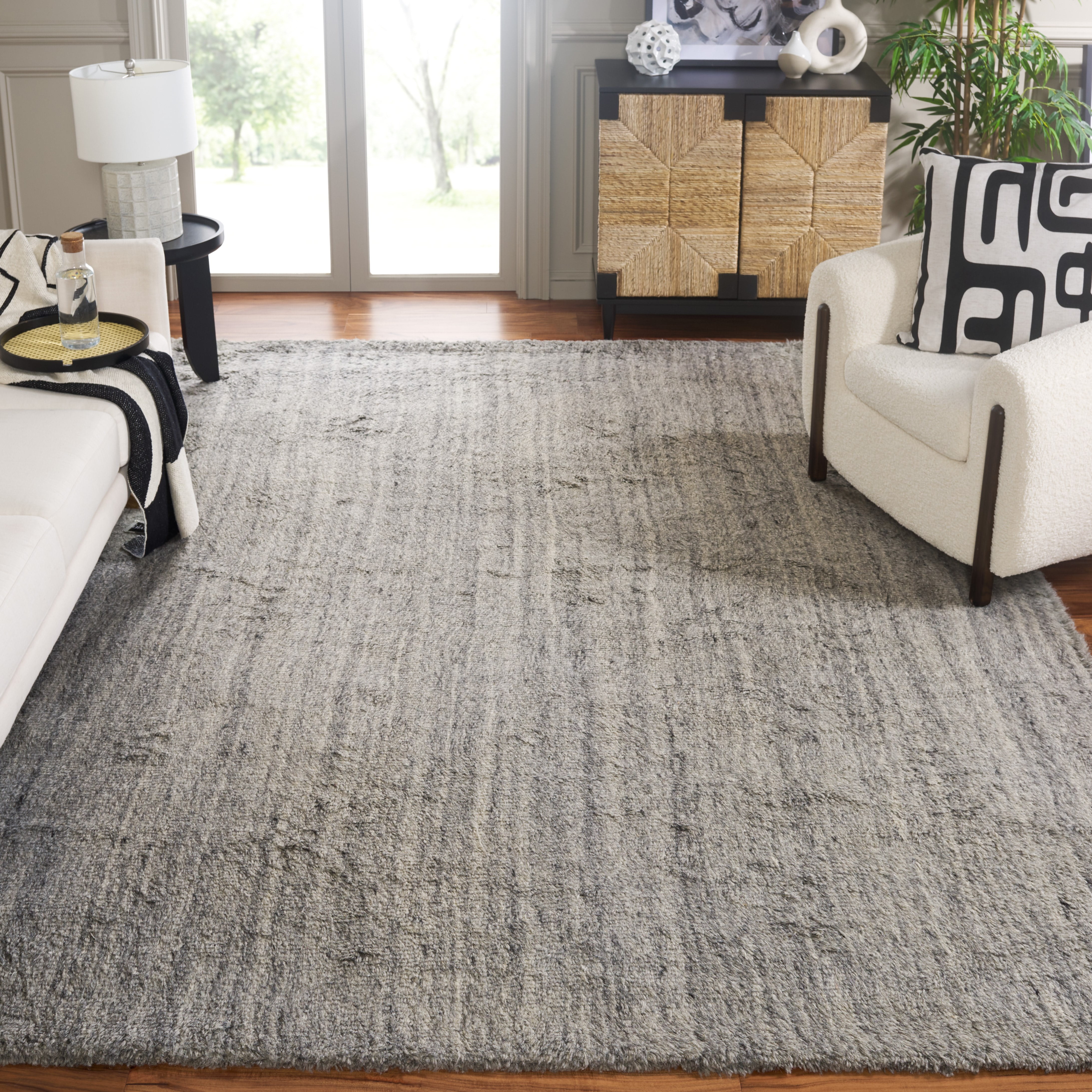 SAFAVIEH Casablanca Keane Solid Area Rug, Grey, 8' x 10'