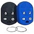 thumbnail image 3 of REPROTECTING Silicone Rubber Key Fob Cover Compatible with 2002-2017 Ford C-Max Edge Escape Expedition Explorer Five Hundred Flex Focus Freestyle Fusion Mustang Taurus Transit Connect Black/Blue, 3 of 4