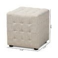 thumbnail image 6 of Baxton Studio Elladio Modern and Contemporary Beige Fabric Upholstered Tufted Cube Ottoman Set of 2, 6 of 6