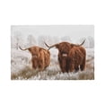 thumbnail image 2 of Rocae Yak Printed Heat Resistant Place Mats,Classic Hemstitch Cloth Fabric Placemats Imitation Linen Place Mat Table Mats 18x12 inch, 2 of 9
