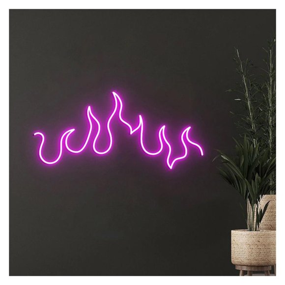 Letrero De Neón Con Forma Llama LED, Decoración Pared Alimentada Por USB Para Hogar Moderno Y Estudio Creativo
