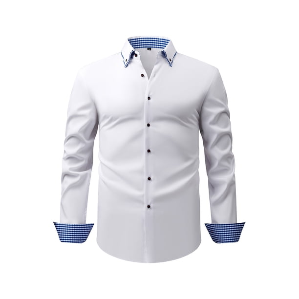 Blusa y camisa de manga larga con cuello vuelto para hombre, cárdigan liso de moda con cuello vuelto, camisa de negocios con botones, blusa de poliéster para hombre