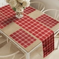 thumbnail image 2 of Ambesonne Plaid Table Runner & Placemats, Vintage Tartan Motif, Placemat 4 pcs + Runner 12"x72", Vermilion White, 2 of 2