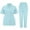 A004-Light Blue, variant on Scrubs for Women Scrub Set Stretch V-Neck Collar Nurse Uniforms Short-Sleeved Long Pants Workwear with Pockets Wine M