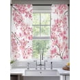 thumbnail image 2 of Spring Peach Flowers Sheer Curtains 63 Inch Length 2 Panels Set Window Treatments, Pink Botanical Floral Leaves Branch Rod Pocket Semi Curtains for Living Room/Bedroom/Kitchen Décor, 104"W x 63"L, 2 of 7