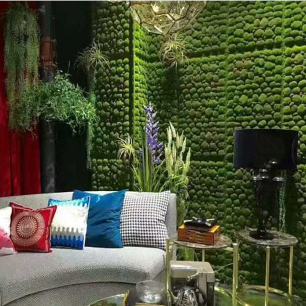 1Pc 30Cm*30Cm Simulated Moss Foam Board Simulated Moss Foam Board Flocking Fake Moss Stone Plant Background Wall Home Décor