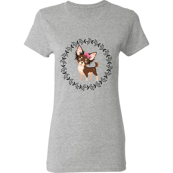 Inktastic Long Haired Chihuahua Dog Women's T-Shirt
