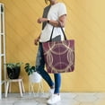 thumbnail image 4 of FORMRS Womens Canvas Tote Bag with Zipper Inner Pocket Shoulder Handbag, Gold Abstract Pattern, 4 of 7