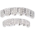 thumbnail image 3 of YISITIAN Gold Plated Hip Hop Alloy Teeth Set - Unisex Rapper Costume Teeth CA919-2084, 3 of 9