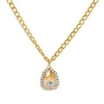 thumbnail image 2 of Retro Micro-set Zircon Water Drop Pendant Necklace Light Luxury Rhinestone Collarbone Chain Necklace Women, 2 of 9