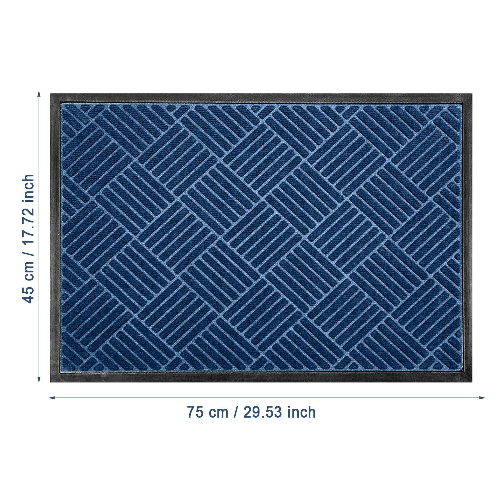 Extra Large Heavy Duty Door Mat - 29.53x17.72 Inch Non- Commercial Entrance Mat, Waterproof Indoor Outdoor Doormat for High Traffic Areas, Low-Profile Easy to Clean Front Door Rug